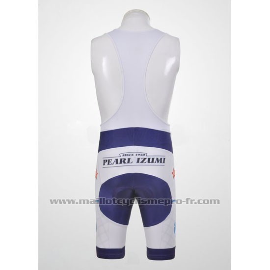 2011 Maillot Cyclisme Pearl Izumi Blanc et Bleu Manches Courtes et Cuissard